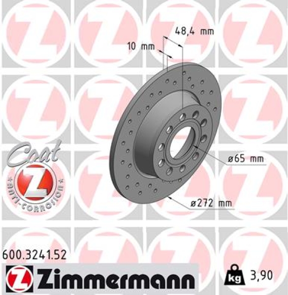 Zimmermann Brake Disc for AUDI A3 Sportback (8VA, 8VF) rear