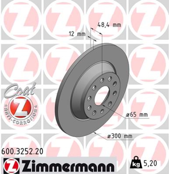 Zimmermann Brake Disc for AUDI TT Roadster (FV9, FVR) rear