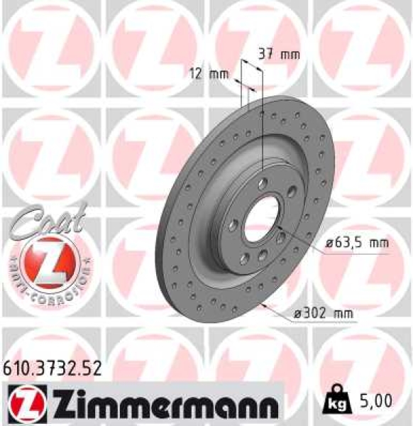 Zimmermann Sportbremsscheibe Sport Z für VOLVO XC40 (536) hinten