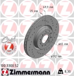 Zimmermann Sportbremsscheibe Sport Z für VW GOLF VII (5G1, BQ1, BE1, BE2) vorne