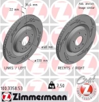 Zimmermann Sportbremsscheibe Black Z für AUDI A6 (4G2, 4GC, C7) hinten