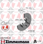 Zimmermann Bremsscheibe für VW PASSAT Stufenheck (32B) hinten